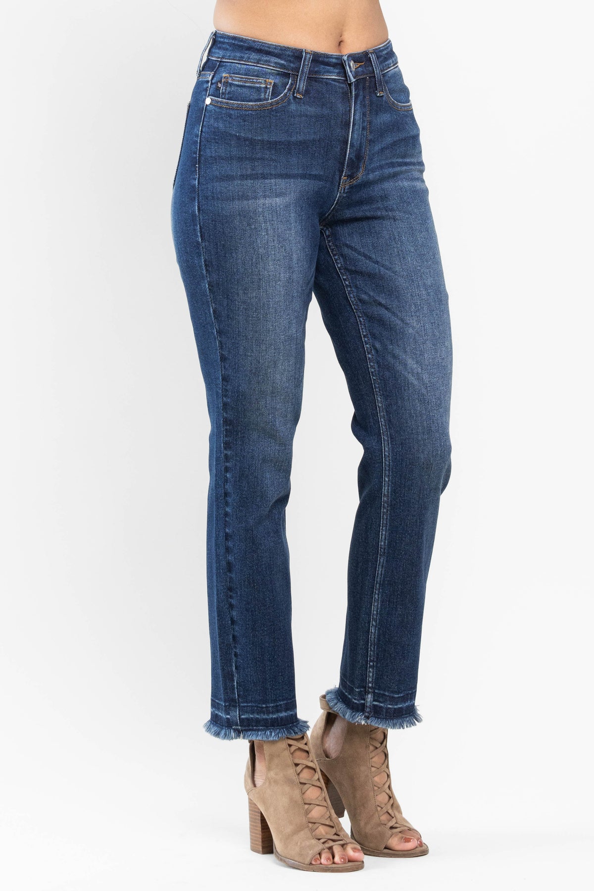 Judy Blue High Waist Release Hem Slim Cut Jeans