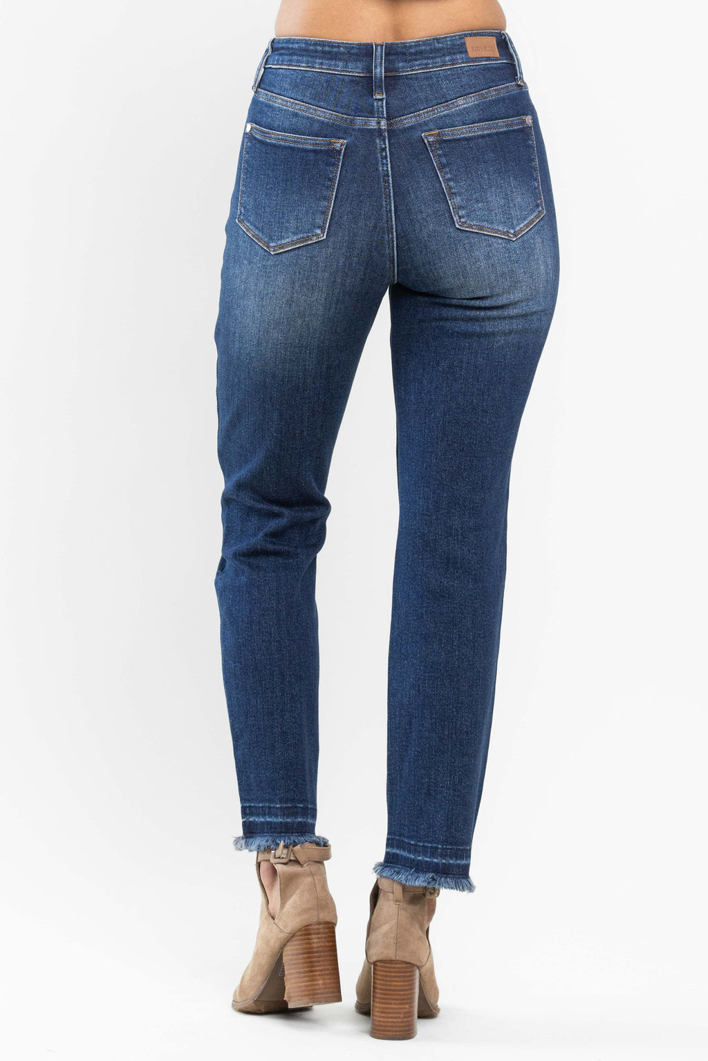 Judy Blue High Waist Release Hem Slim Cut Jeans