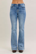 Judy Blue Mid Rise Light Vintage Wash Flare, 33" Inseam