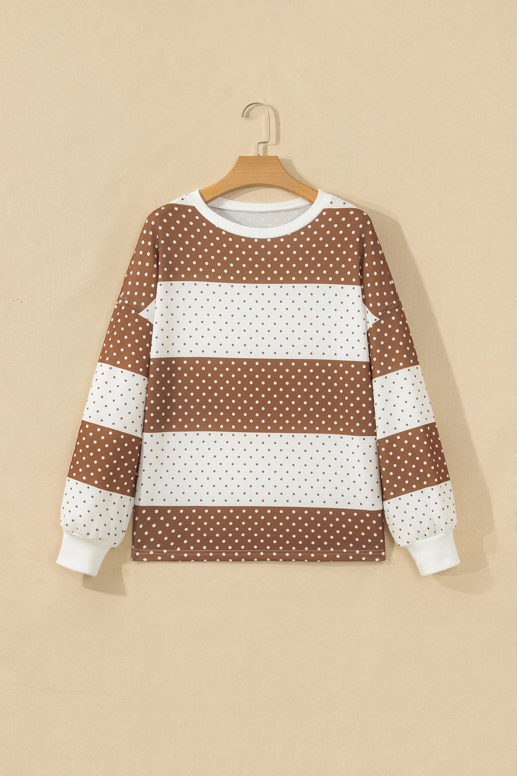 Polka Dot Colorblock Long Sleeve Top
