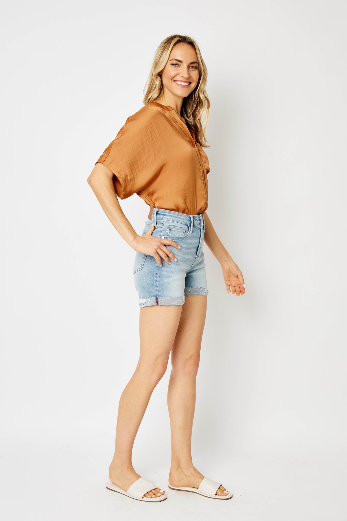 Judy Blue High Waist Destroy Cuffed Cut Off Shorts
