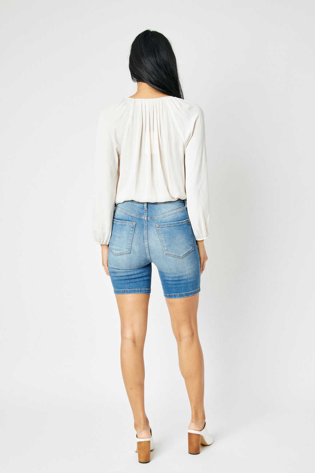 Judy Blue High Waist Tummy Control Double Button Bermuda Shorts