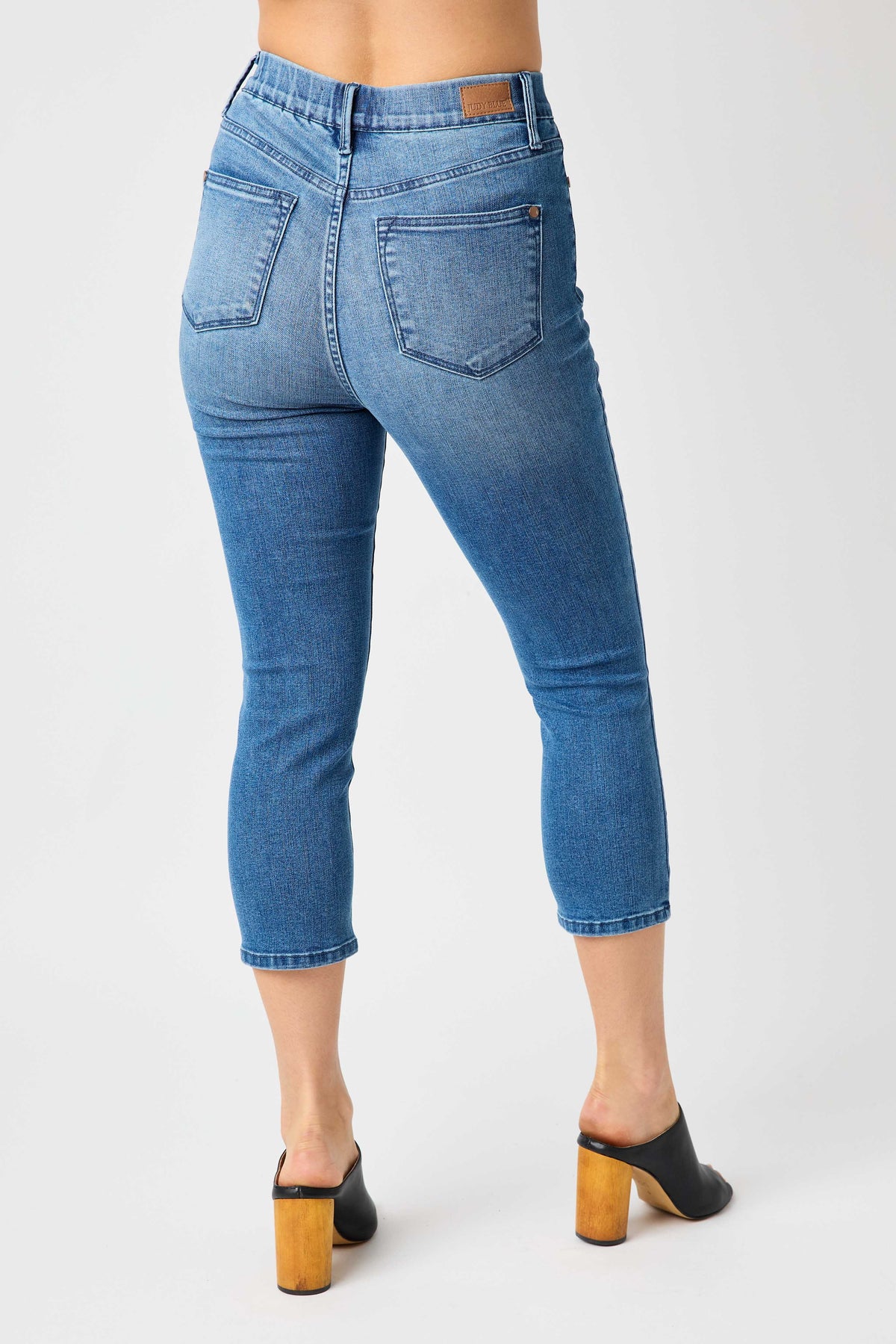 Judy Blue High Waist Cool Denim Pull On Capri