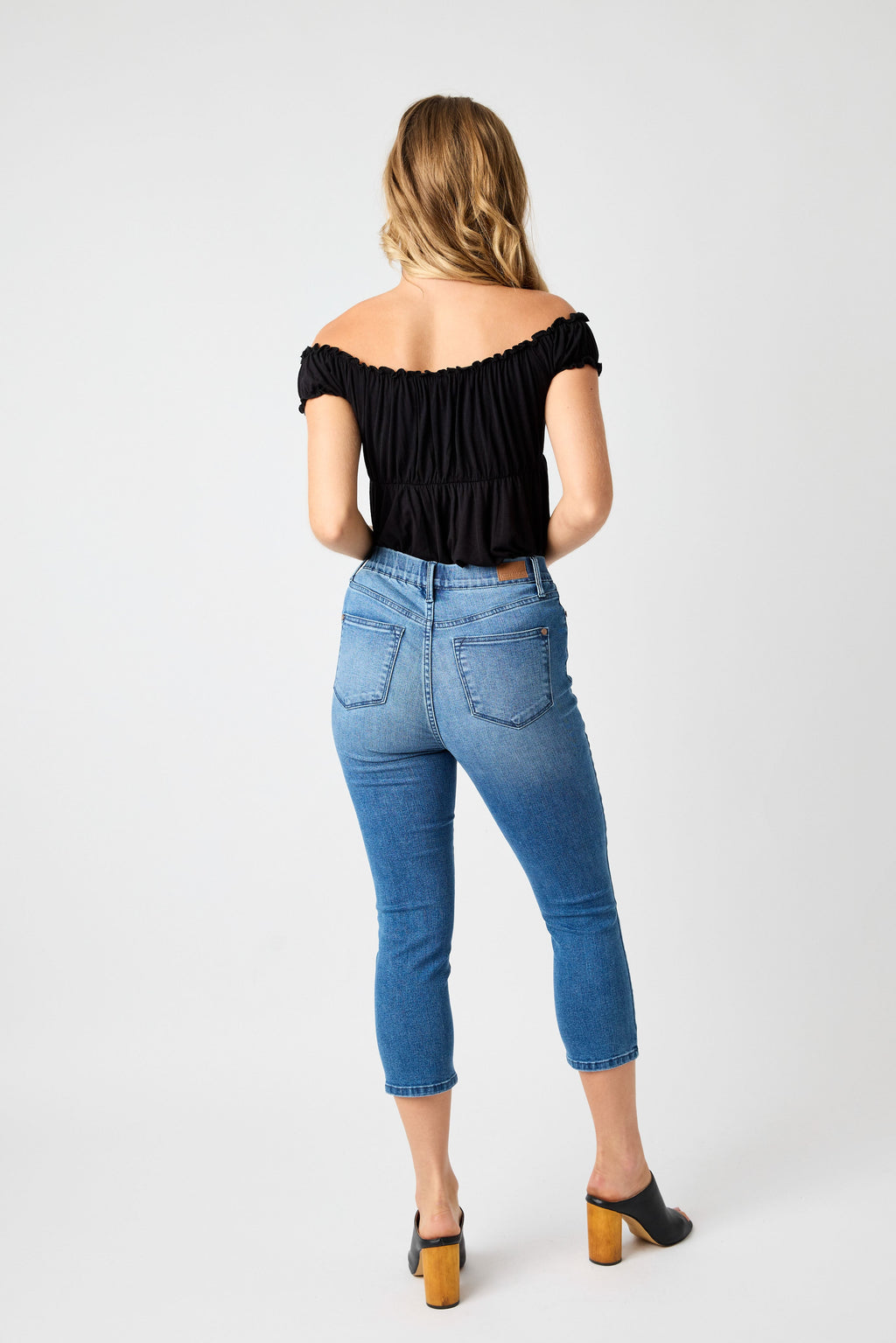 Judy Blue High Waist Cool Denim Pull On Capri