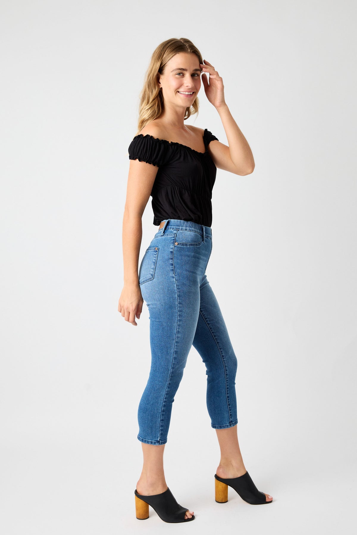 Judy Blue High Waist Cool Denim Pull On Capri