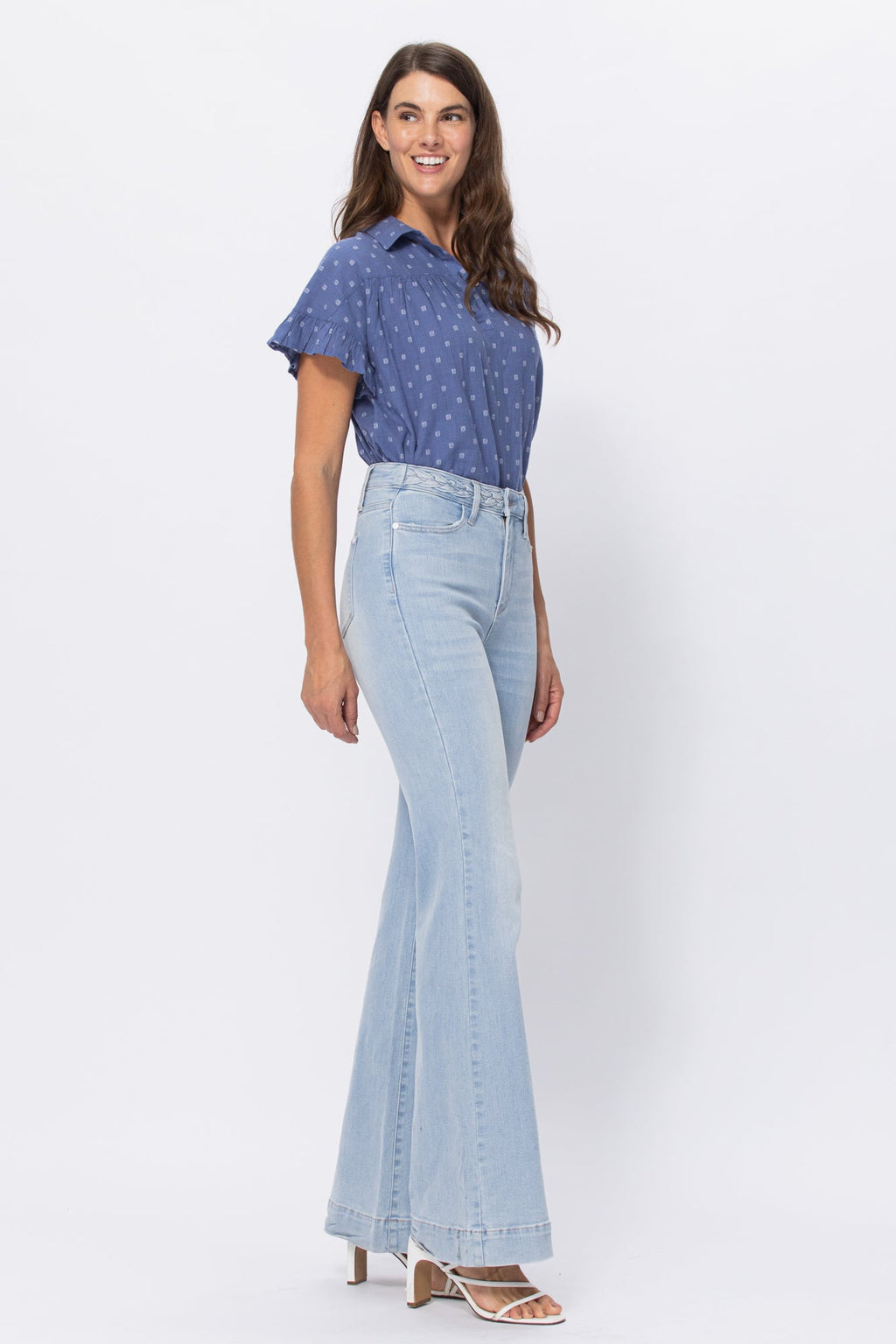Judy BlueLight Wash Jeans with Braided Waistband