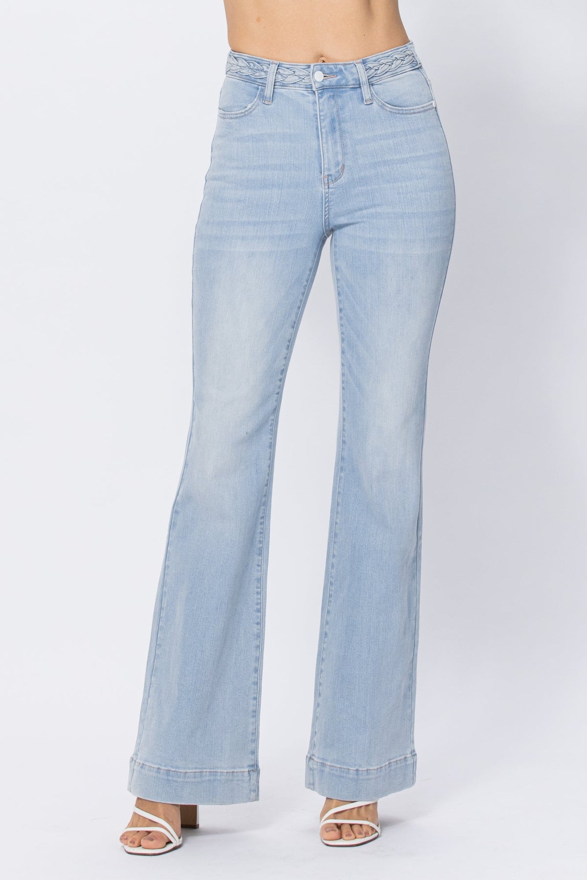 Judy BlueLight Wash Jeans with Braided Waistband