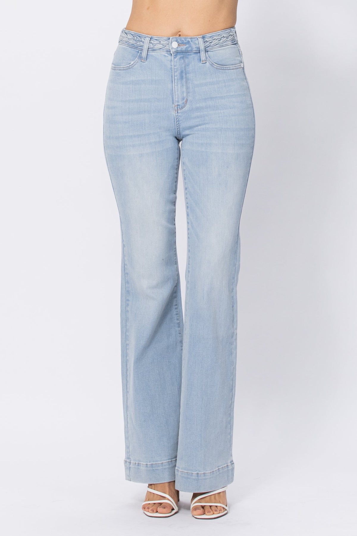 Judy BlueLight Wash Jeans with Braided Waistband