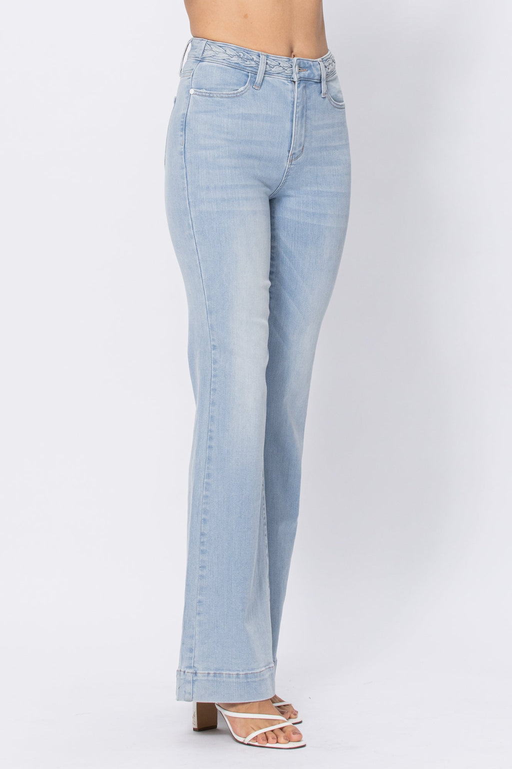 Judy BlueLight Wash Jeans with Braided Waistband