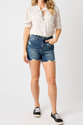 Judy Blue High Waist Mild Destroy Cut Offs Mid Lengths Shorts