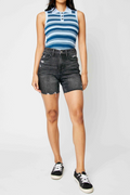Judy Blue Black High Waist Rigid Magic Destroy Raw Hem Shorts