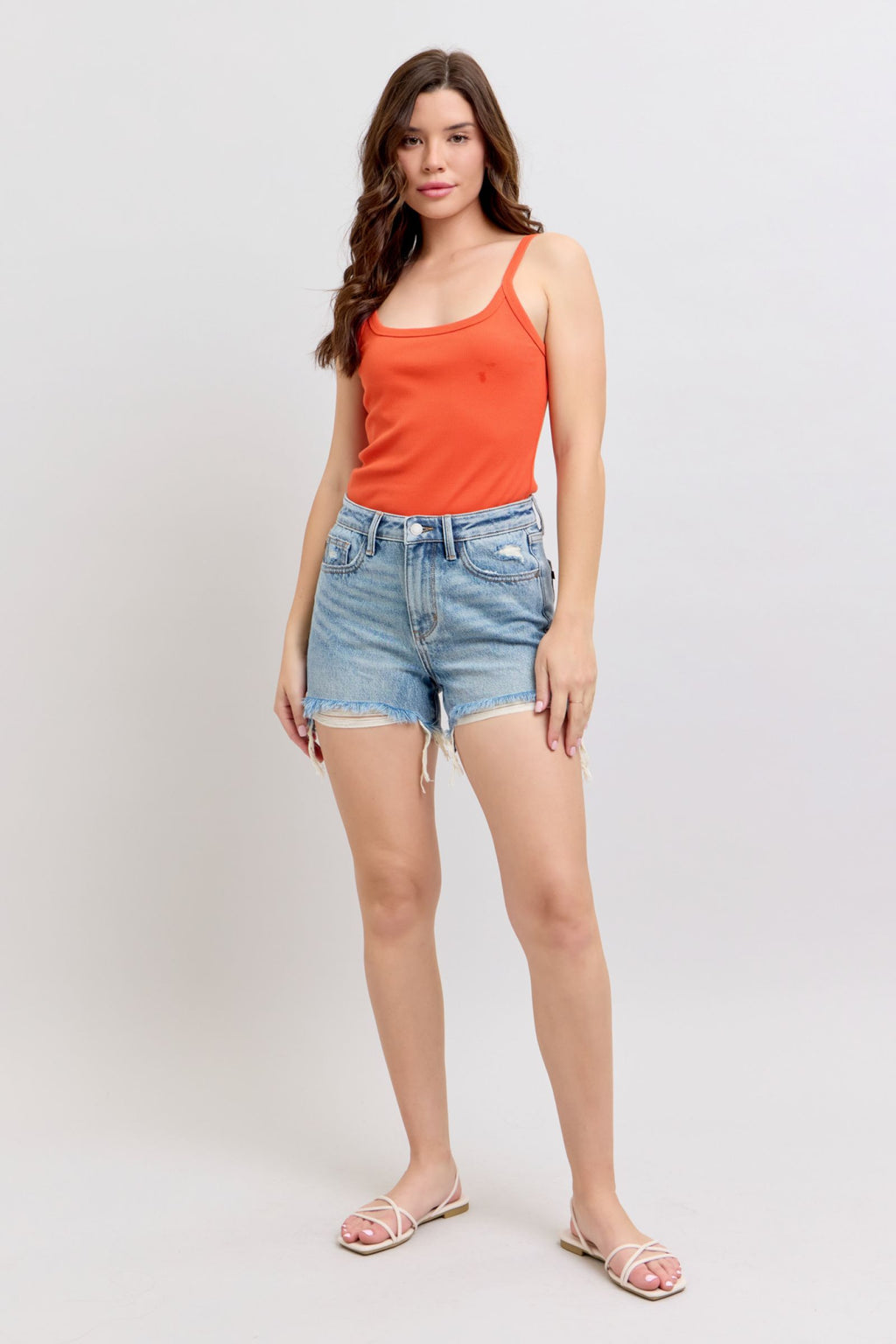 Judy Blue High Waist Rigid Magic Destroy Cut Off Shorts