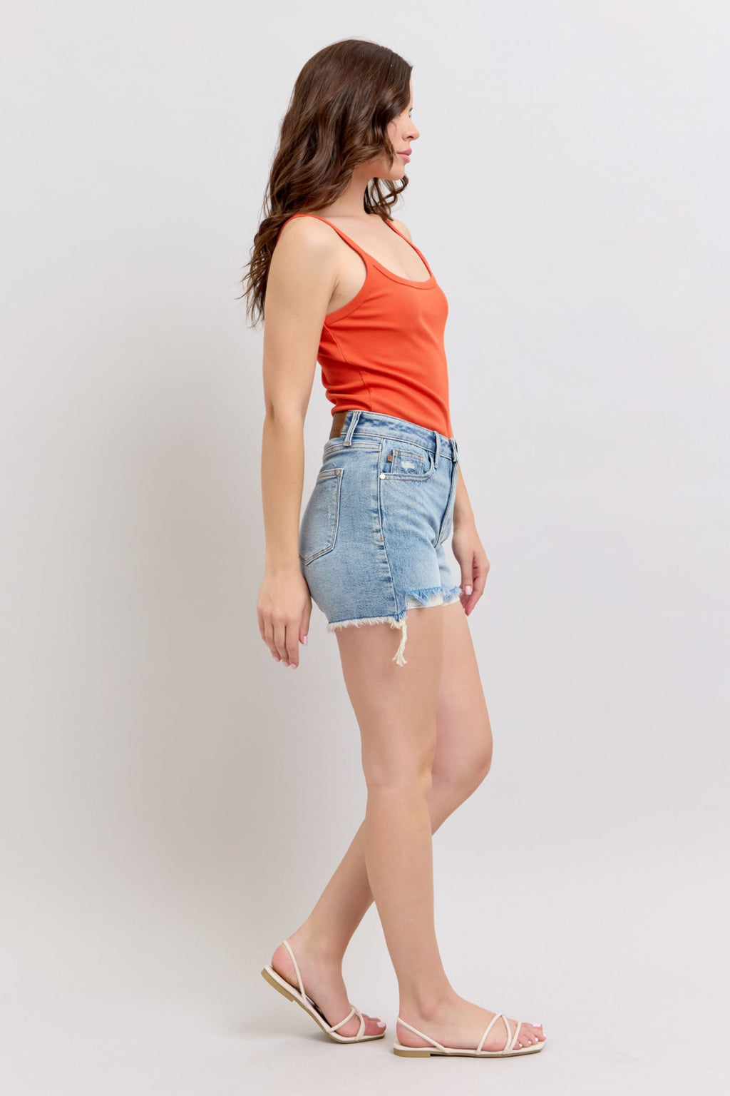 Judy Blue High Waist Rigid Magic Destroy Cut Off Shorts