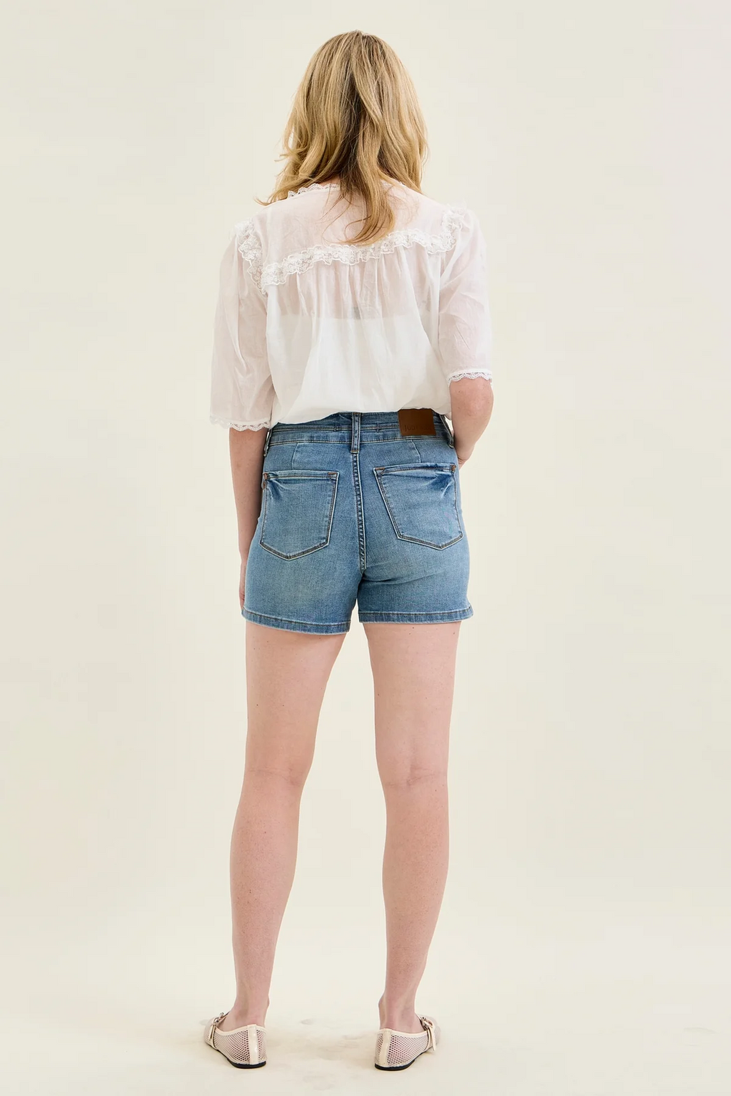 Judy Blue Erin Tummy Control Cool Denim Double Waistband Shorts