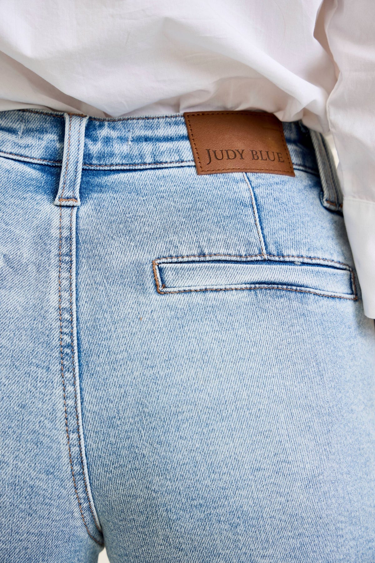 Judy Blue High Waist Light Wash Denim Trouser Shorts