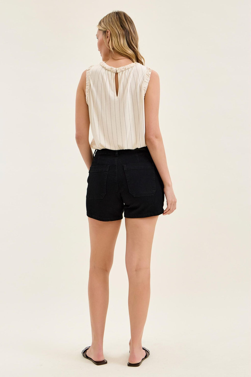 Judy Blue High Waist Black Denim Trouser Shorts