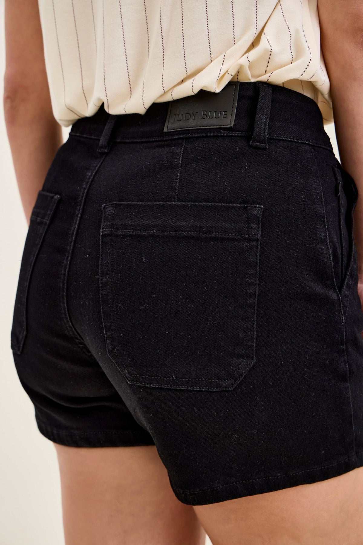 Judy Blue High Waist Black Denim Trouser Shorts