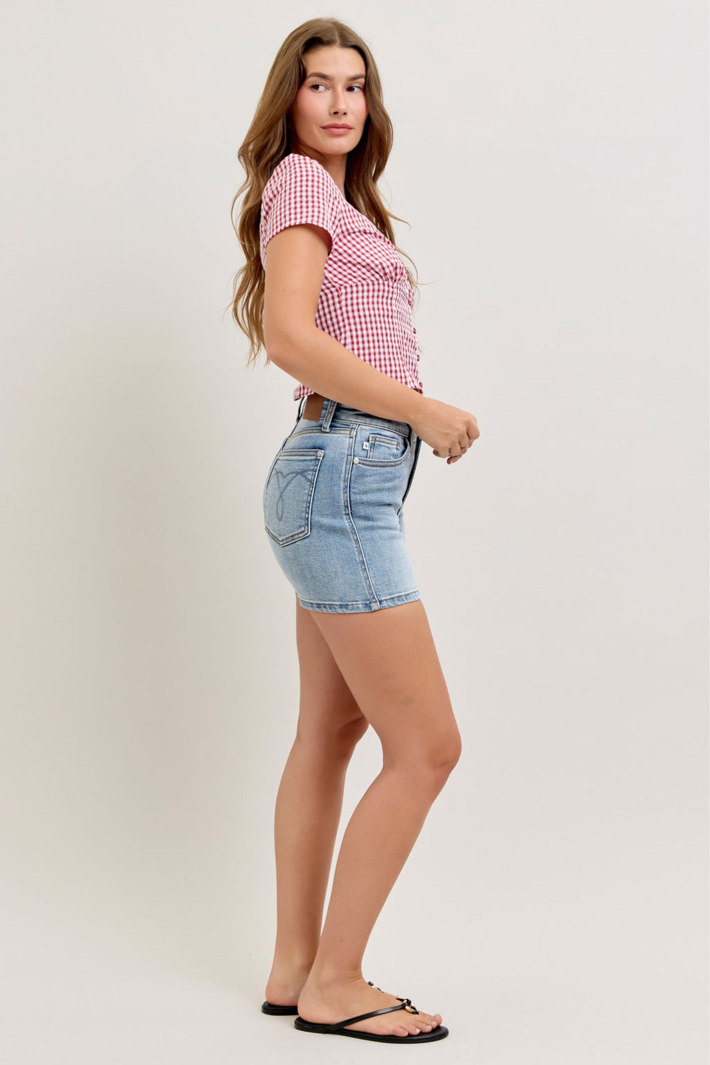 Judy Blue High Waist Medium Wash Slim Shorts