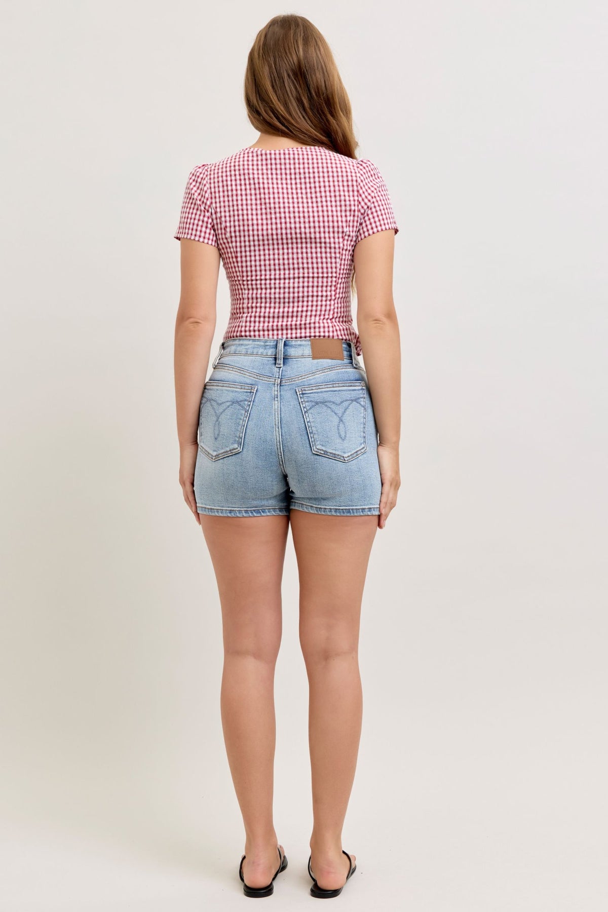 Judy Blue High Waist Medium Wash Slim Shorts