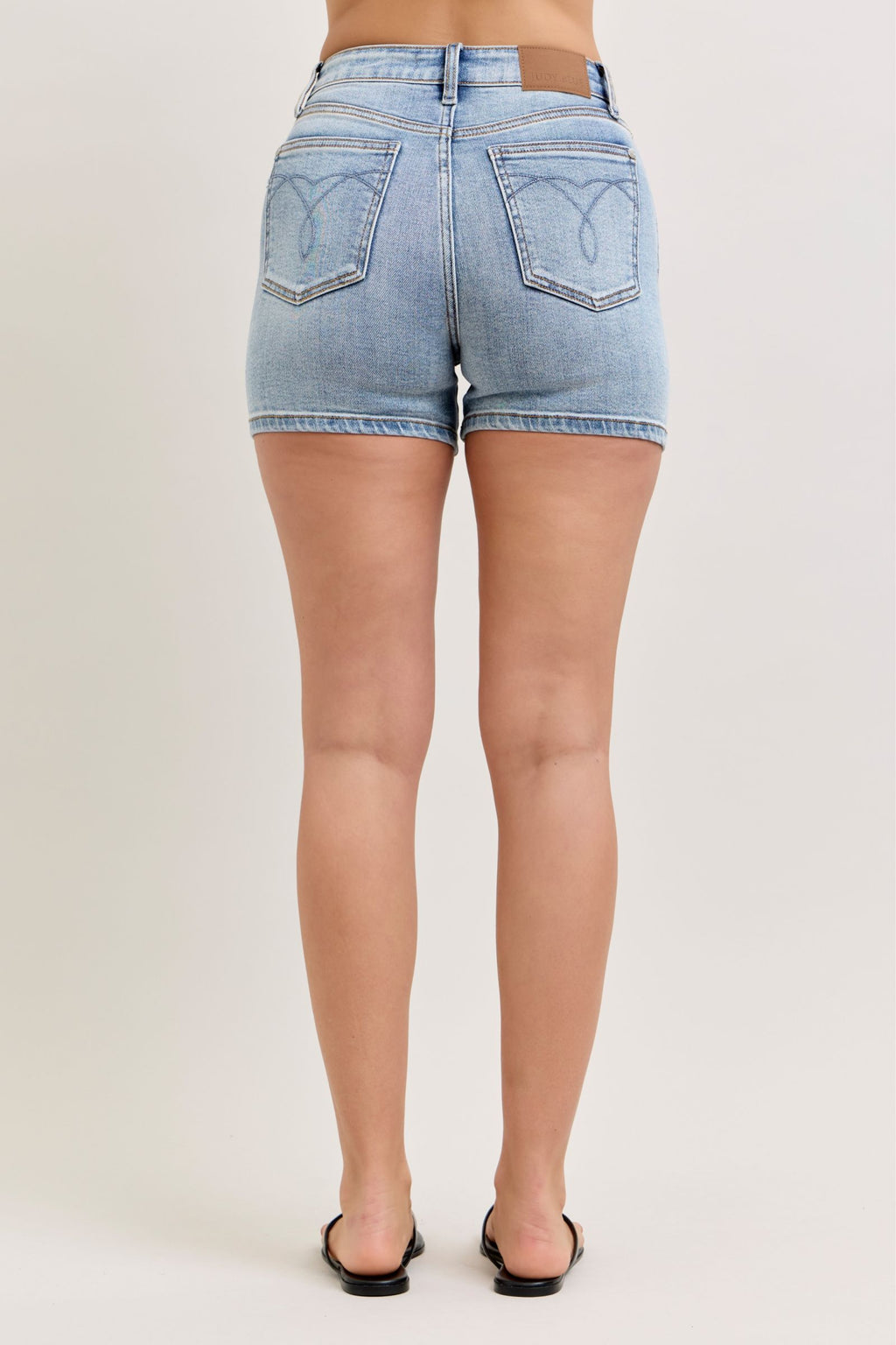 Judy Blue High Waist Medium Wash Slim Shorts