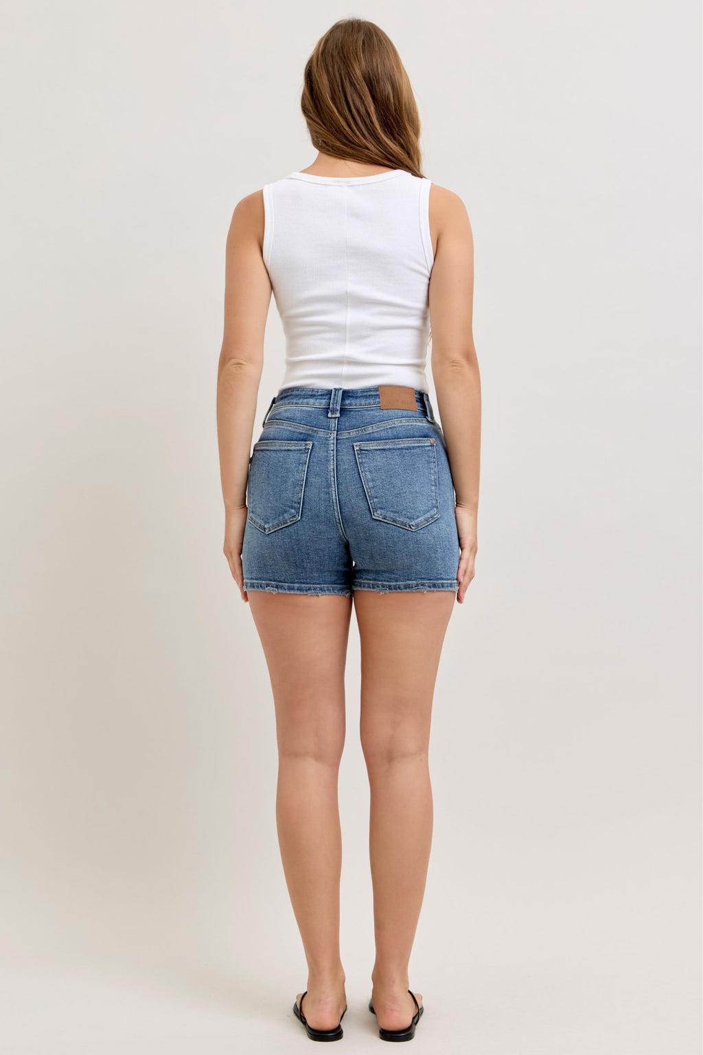 Judy Blue High Waist Classic Medium Wash Slim Jean Shorts