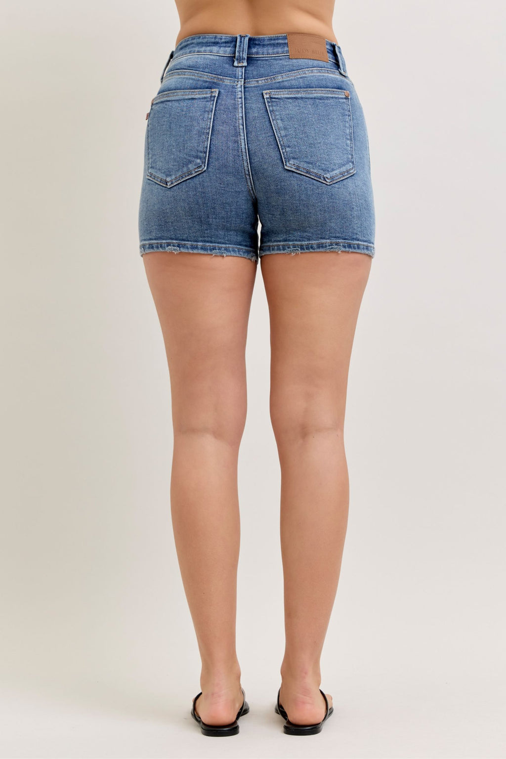 Judy Blue High Waist Classic Medium Wash Slim Jean Shorts