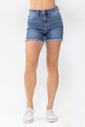Judy Blue High Waist with Side Seam Fray Shorts