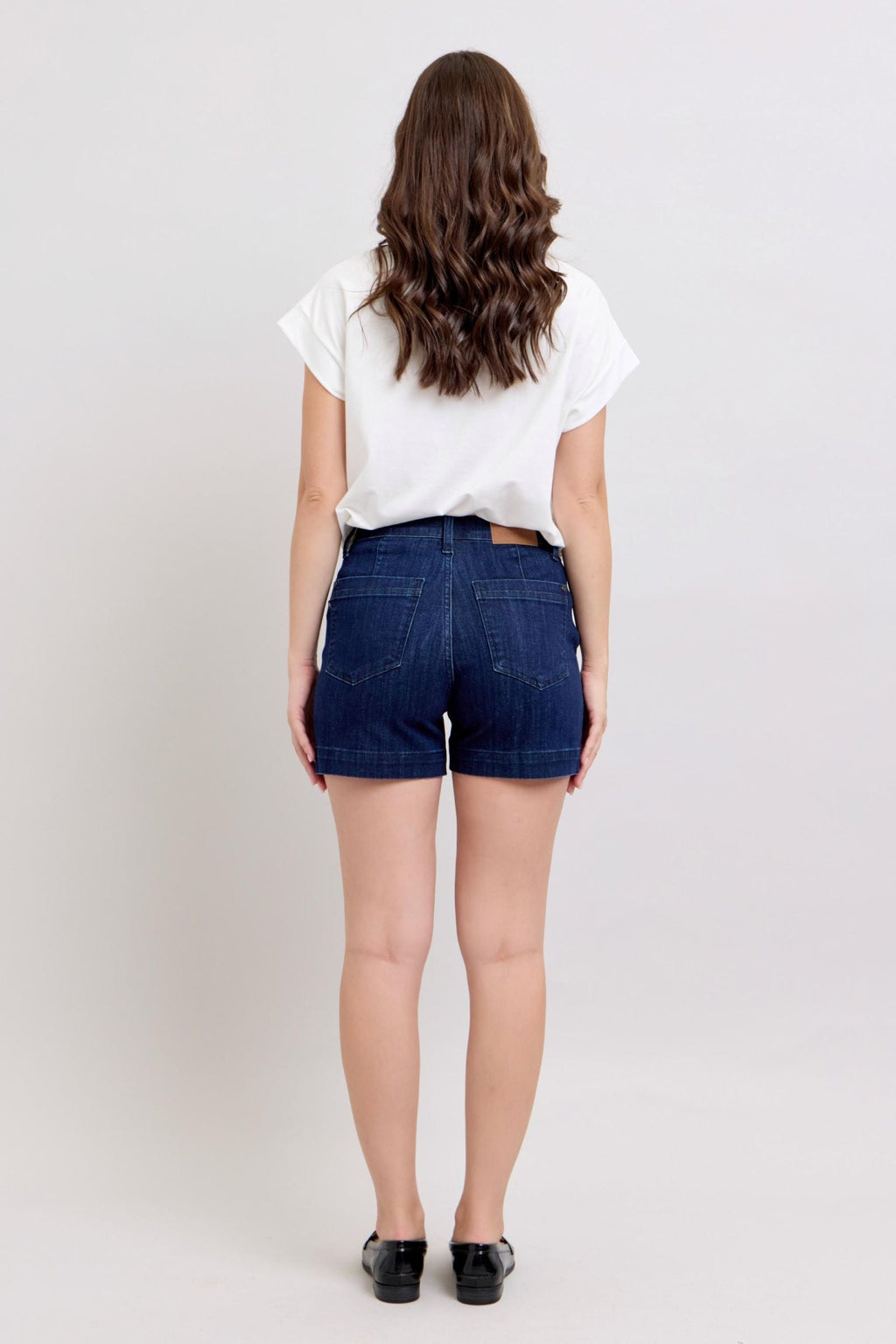 Judy Blue High Waist Dark Denim Trouser Shorts