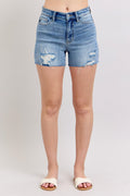 Judy Blue High Waist Stitch Over Destroy Shorts