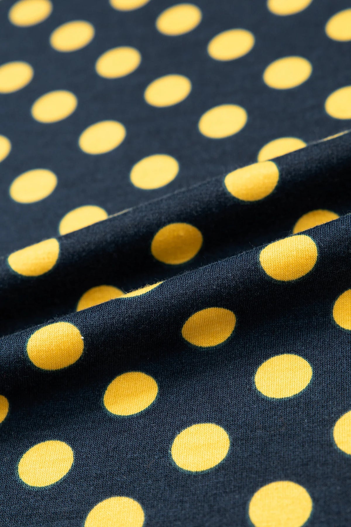 Polka Dot Contrast Trim 3/4 Sleeve Top
