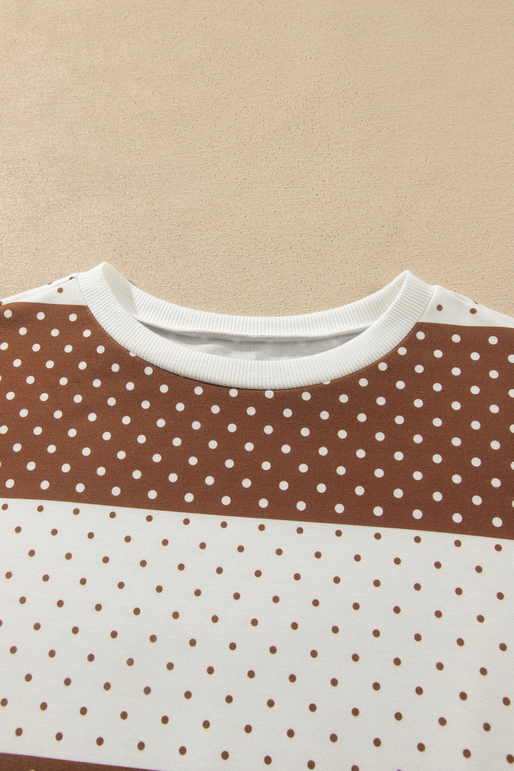 Polka Dot Colorblock Long Sleeve Top