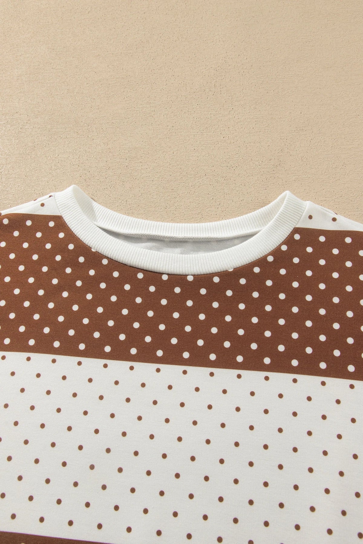 Polka Dot Colorblock Long Sleeve Top