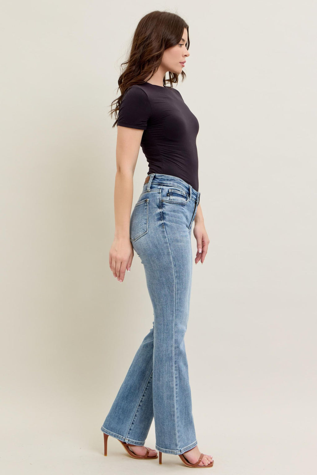 Judy Blue Mid Rise Core Light Wash Bootcut Jeans for Women – Stretch Denim, 32.5" Inseam