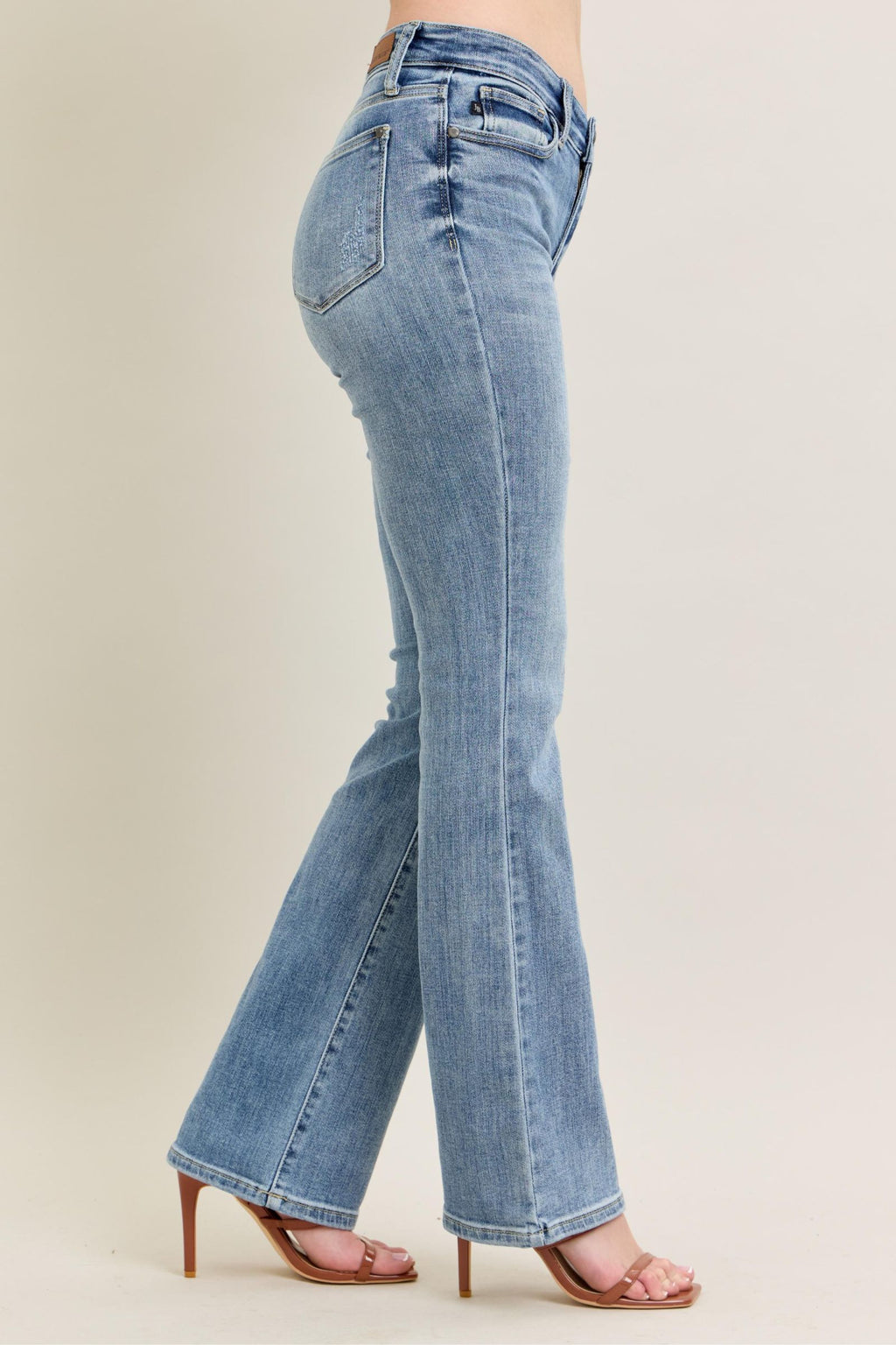 Judy Blue Mid Rise Core Light Wash Bootcut Jeans for Women – Stretch Denim, 32.5" Inseam