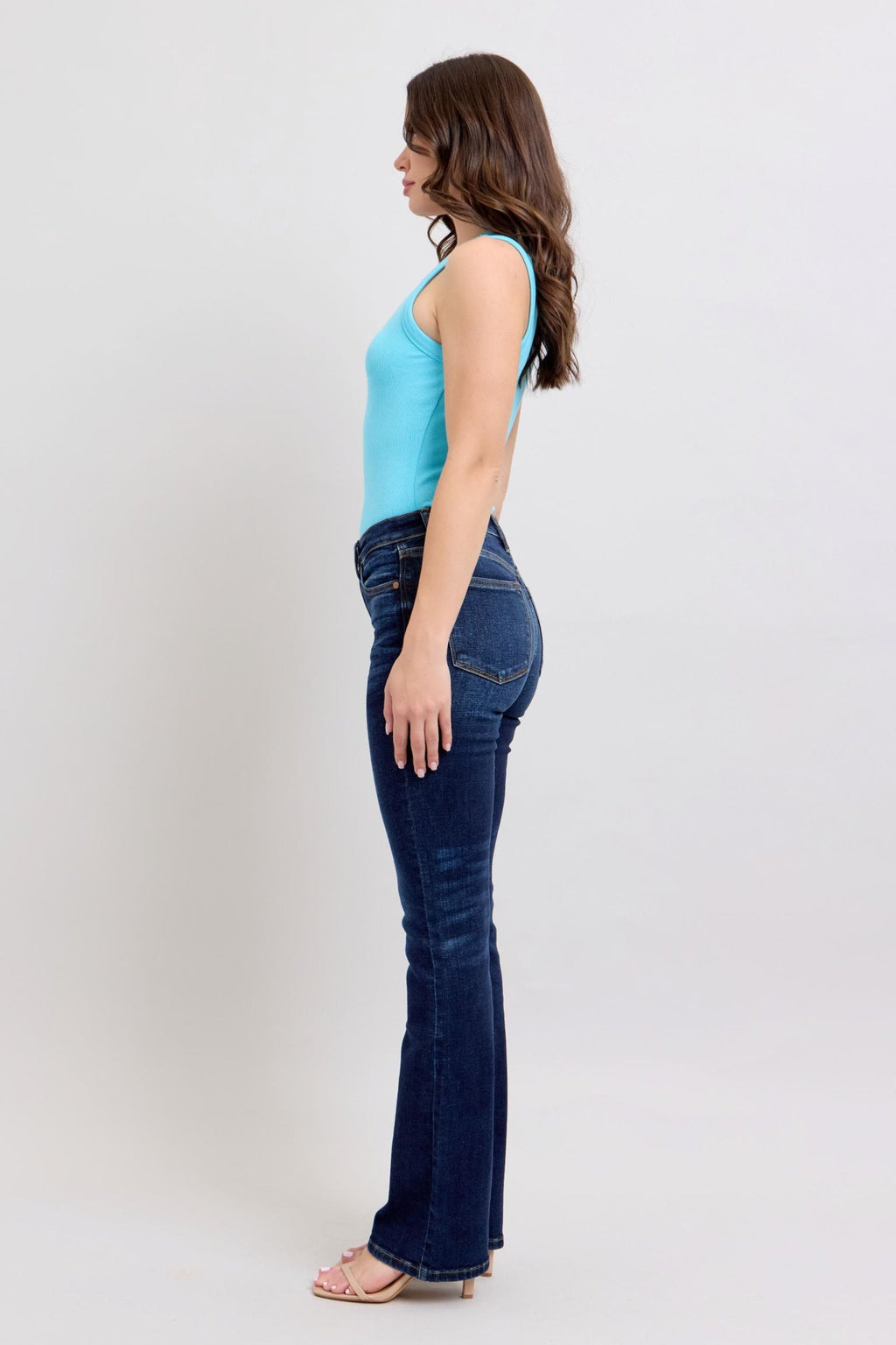 Judy Blue Mid Rise Dark Wash Classic Bootcut, Inseam 32"
