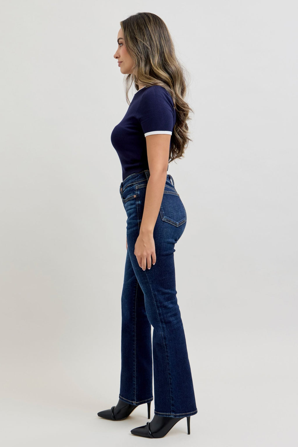 Judy Blue Mid Rise Dark Wash Classic Bootcut, PETITE 29" Inseam (BESTSELLER)