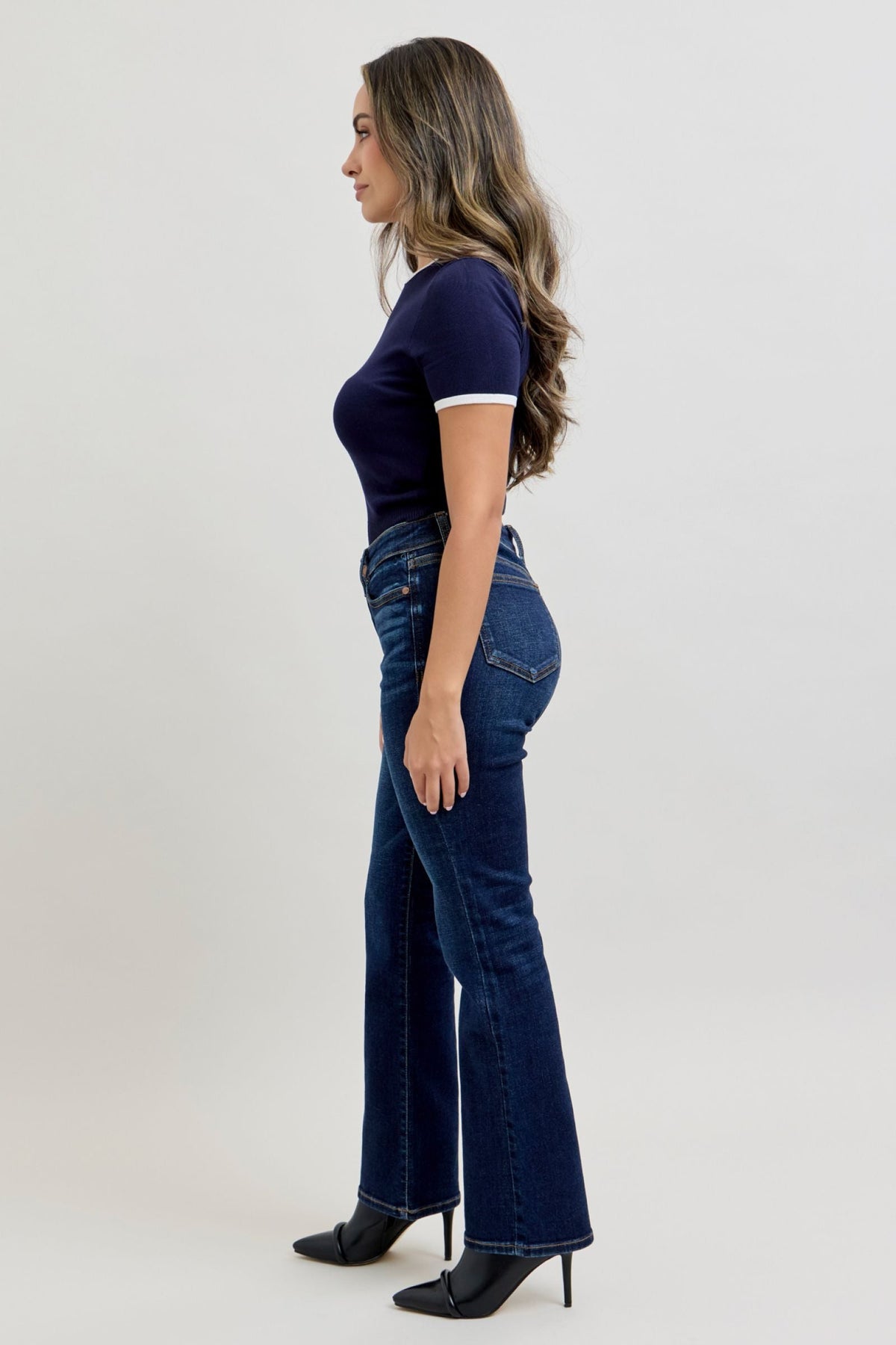 Judy Blue Mid Rise Dark Wash Classic Bootcut, PETITE 29" Inseam (BESTSELLER)