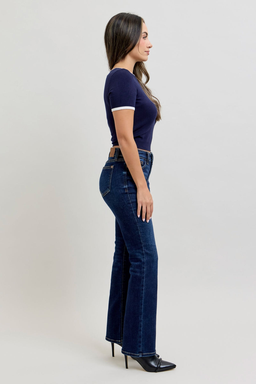 Judy Blue Mid Rise Dark Wash Classic Bootcut, PETITE 29" Inseam (BESTSELLER)