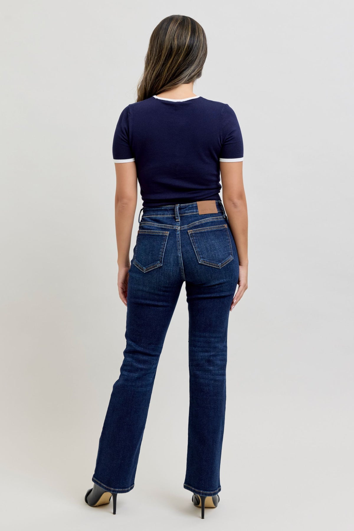 Judy Blue Mid Rise Dark Wash Classic Bootcut, PETITE 29" Inseam (BESTSELLER)