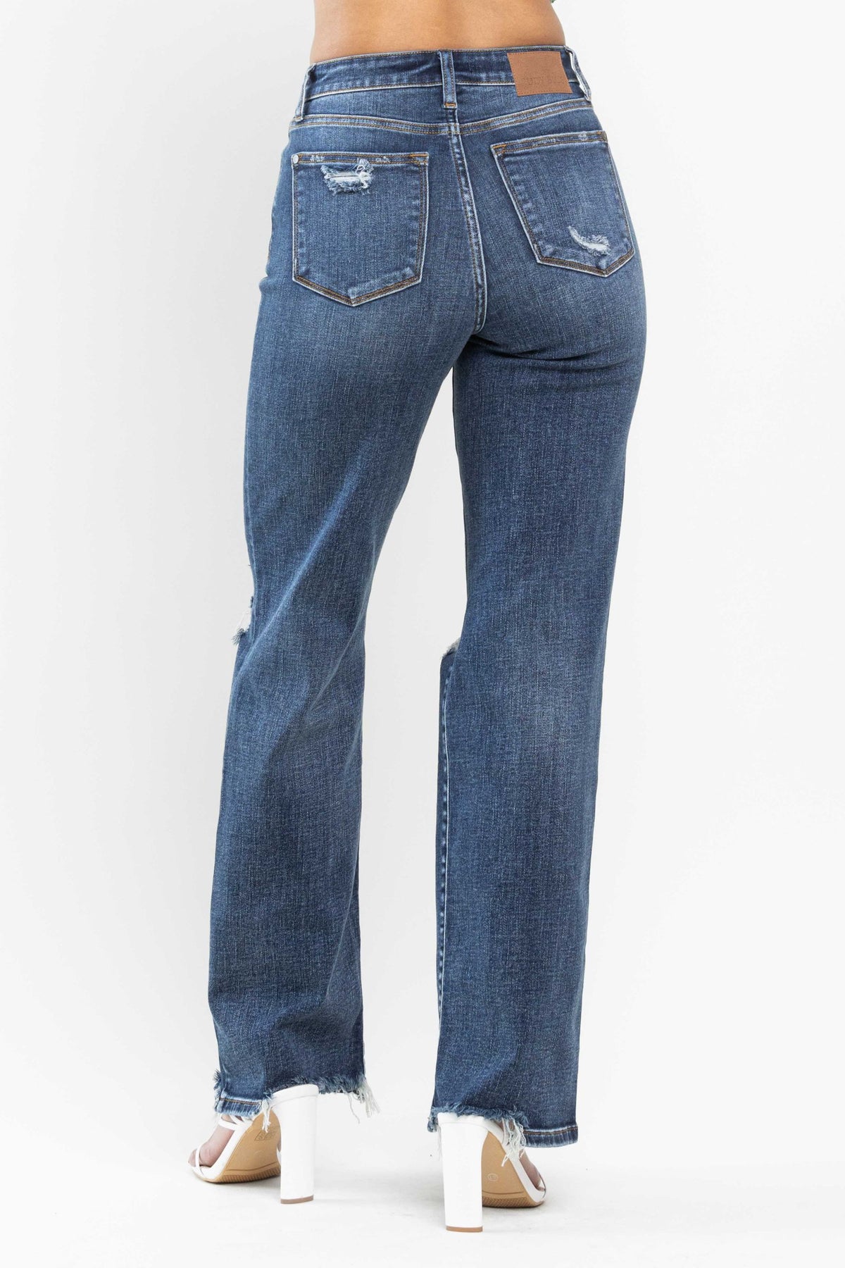 Judy Blue High Waist 90's Knee Destroy Straight