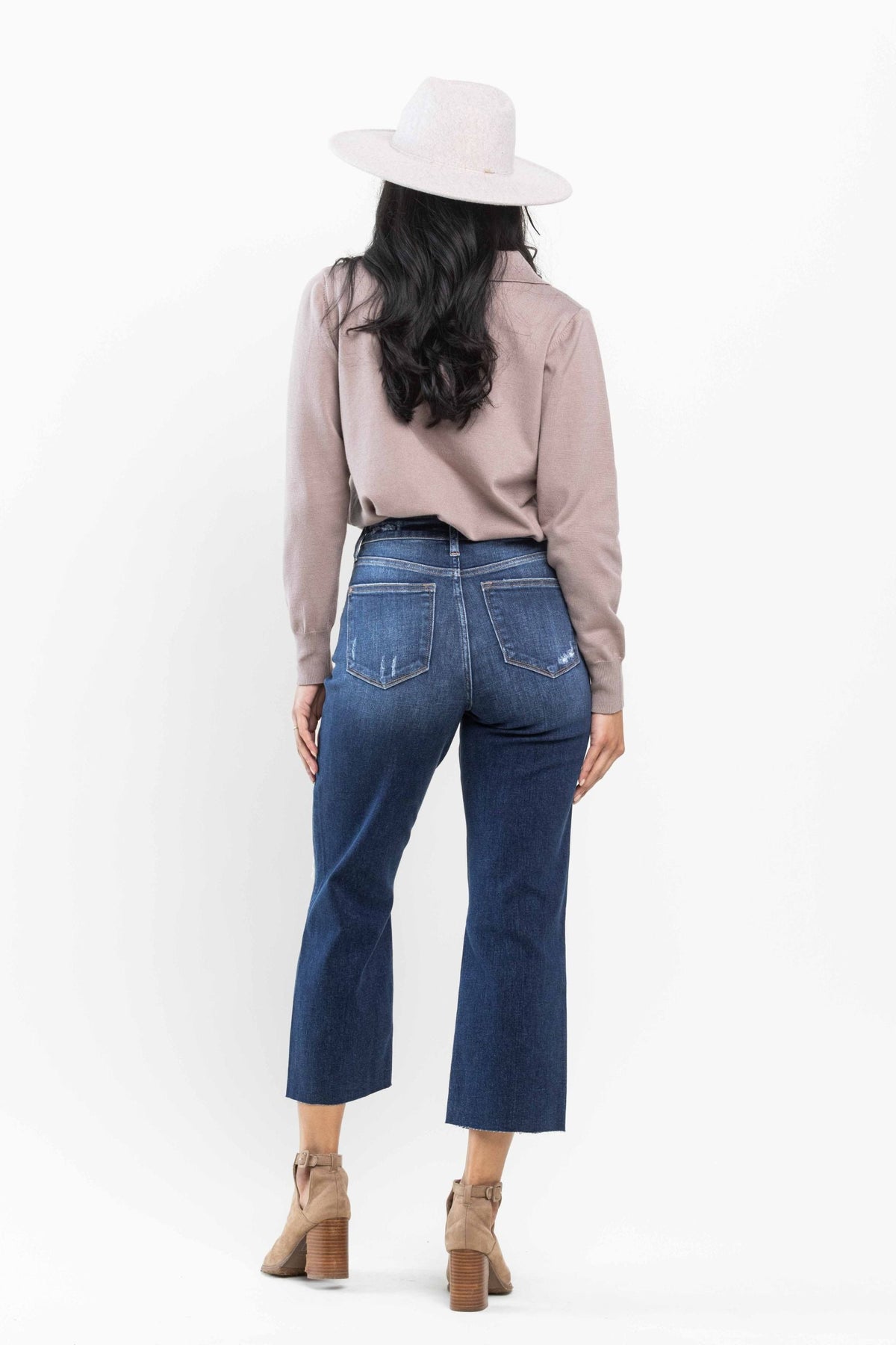 Judy Blue High Waist Destroy Crop Wide Leg