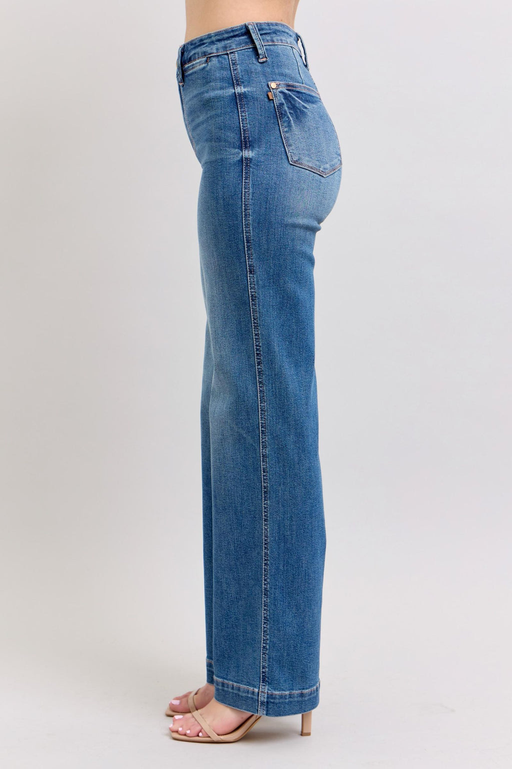 Judy Blue High Waist Straight Denim Trouser, Inseam 32"