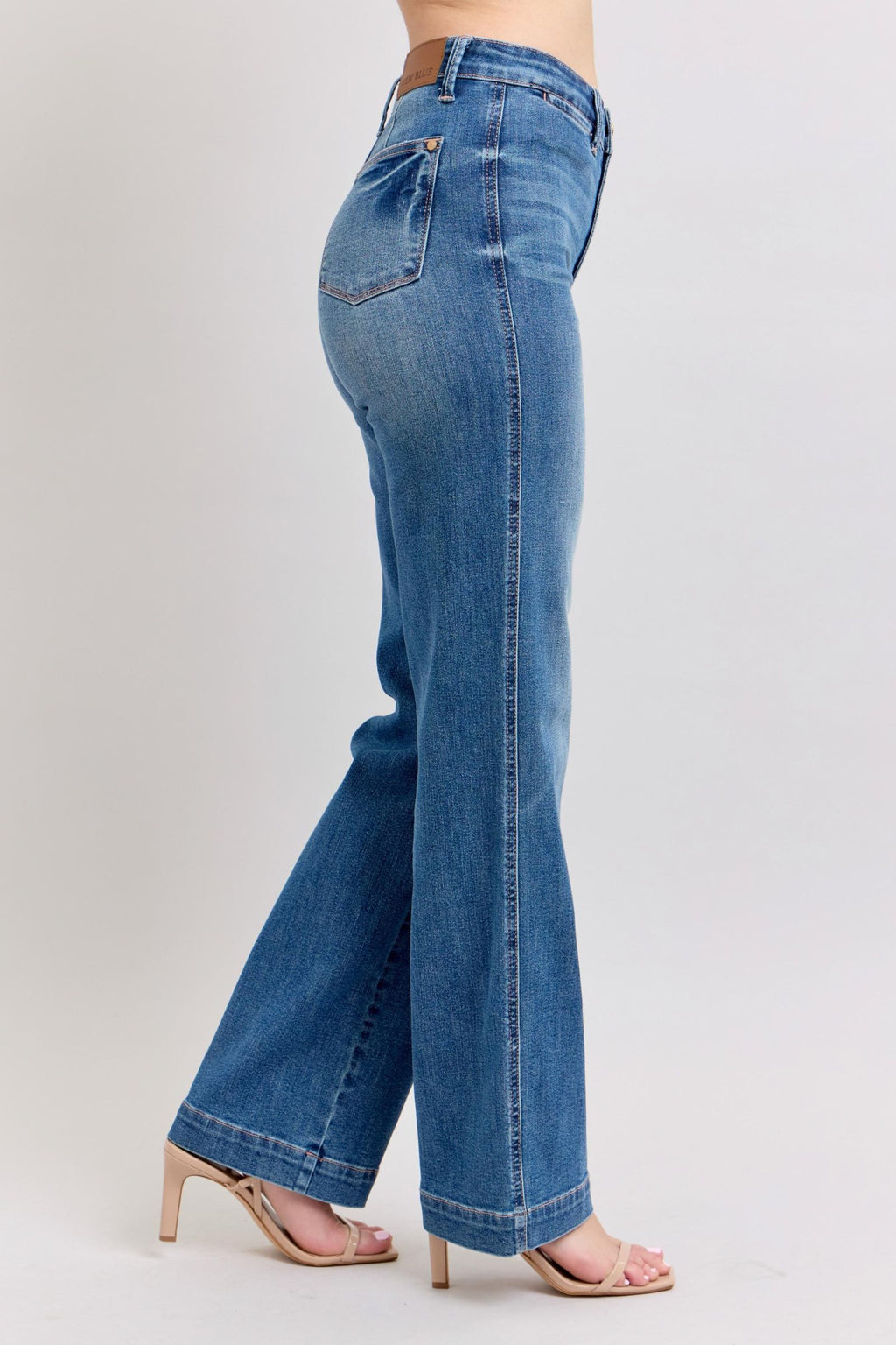 Judy Blue High Waist Straight Denim Trouser, Inseam 32"