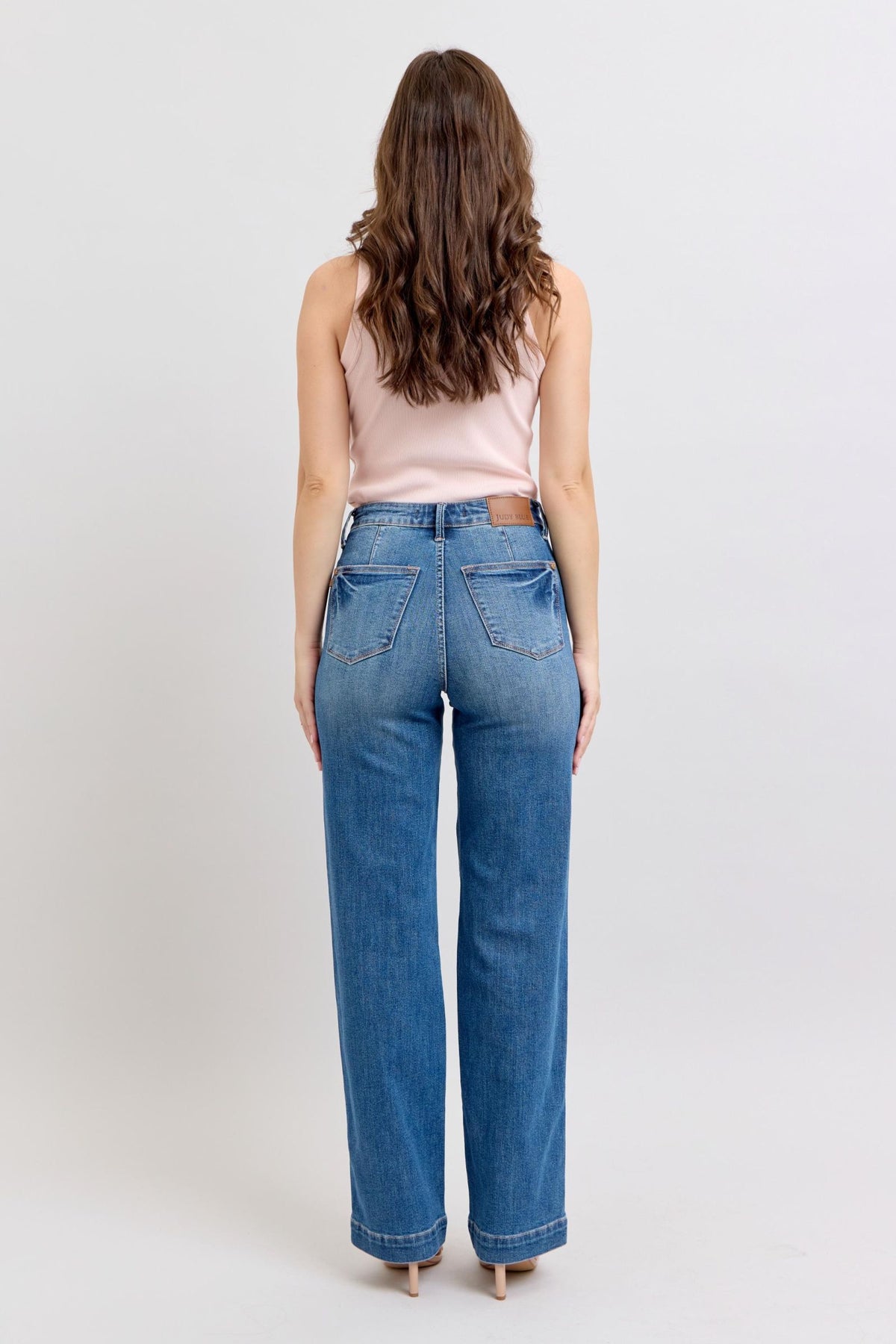Judy Blue High Waist Straight Denim Trouser, Inseam 32"