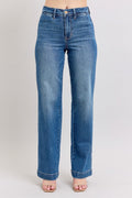 Judy Blue High Waist Straight Denim Trouser, Inseam 32"