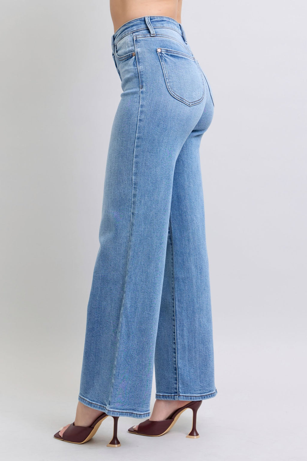 Judy Blue High Waist Vintage Wash Retro Wide Leg, Inseam 33"