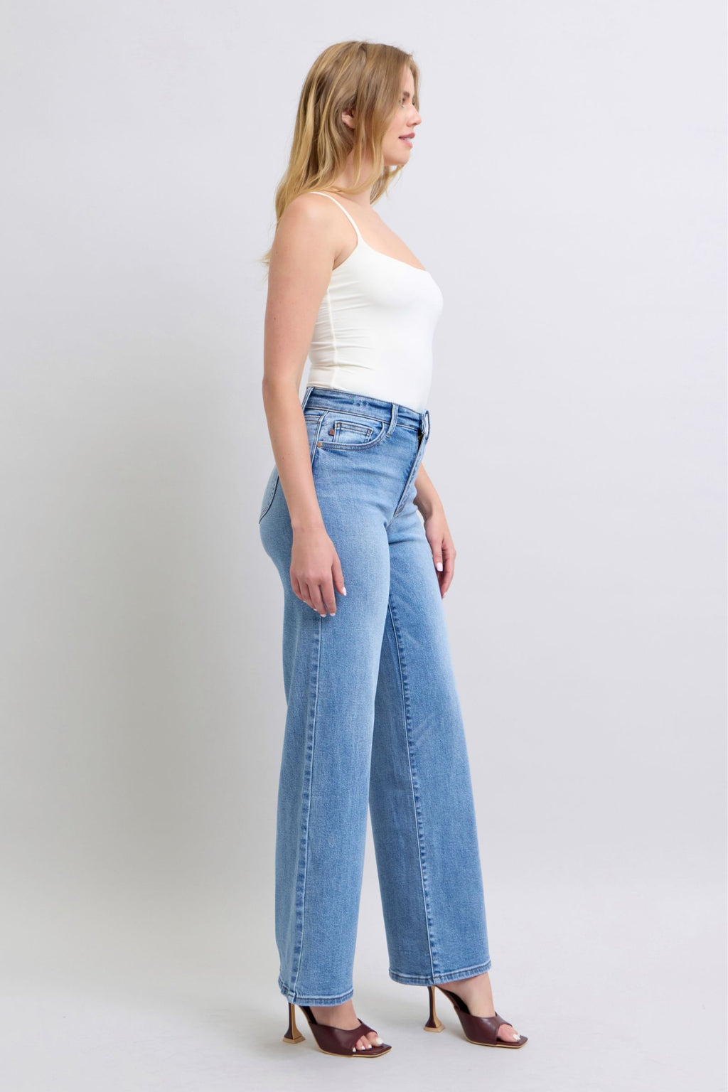 Judy Blue High Waist Vintage Wash Retro Wide Leg, Inseam 33"
