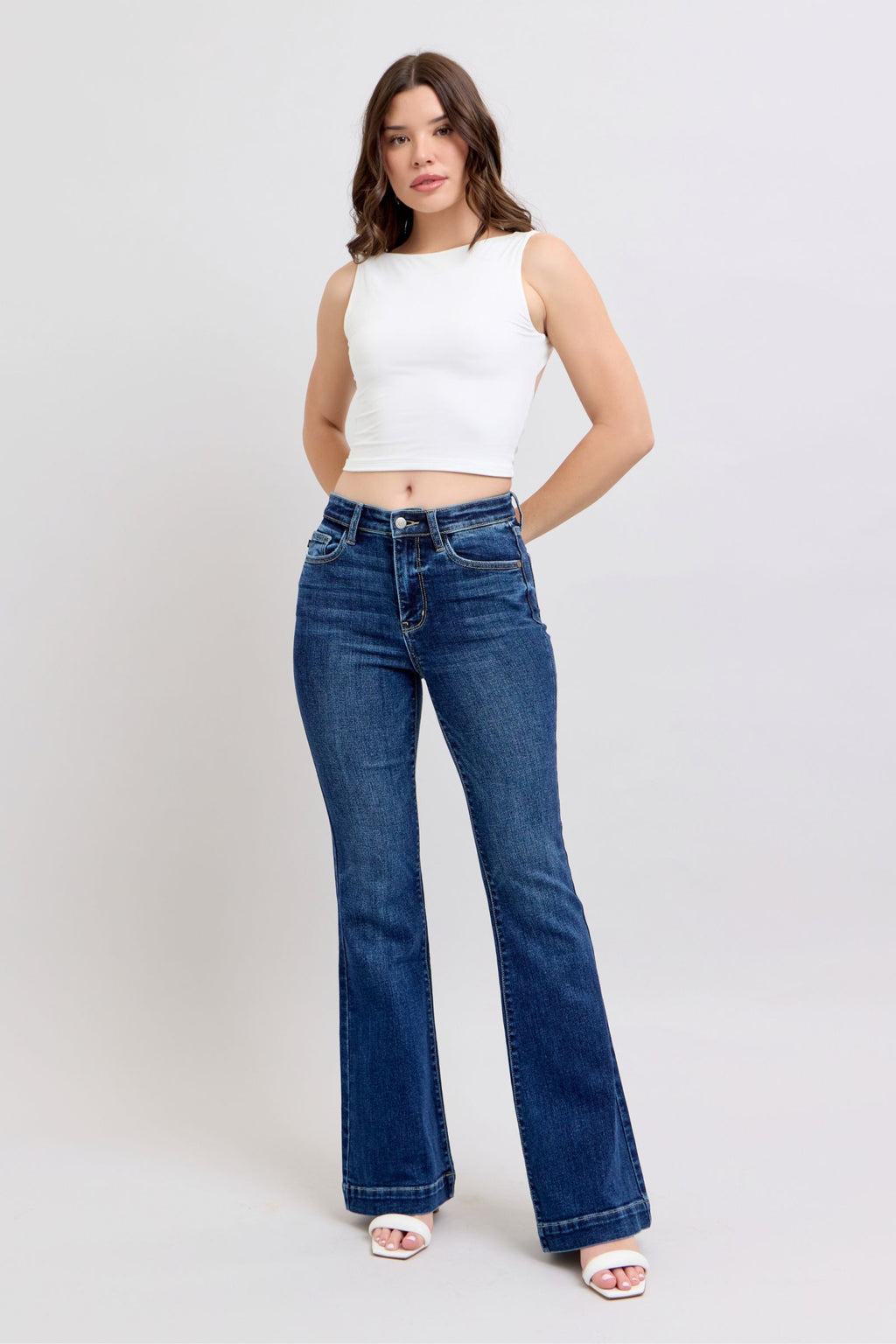 Judy Blue High Waist Dark Wash Trouser Flare