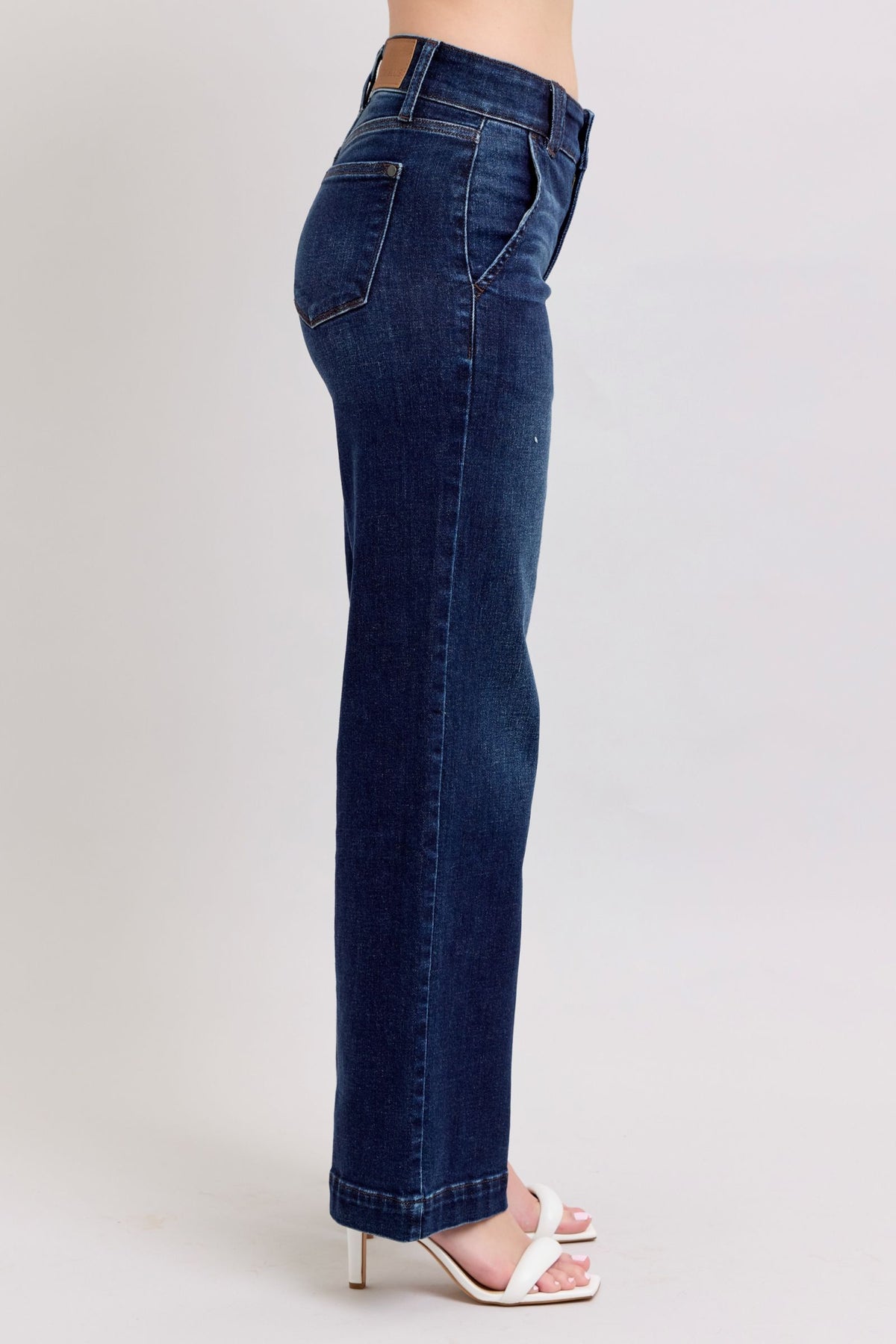 Judy Blue High Rise Wide-Leg Jean Dark Wash, Inseam 32"