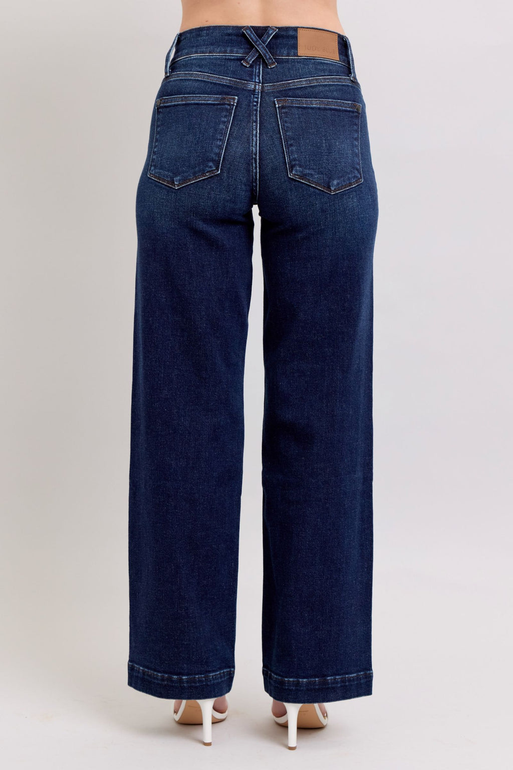 Judy Blue High Rise Wide-Leg Jean Dark Wash, Inseam 32"